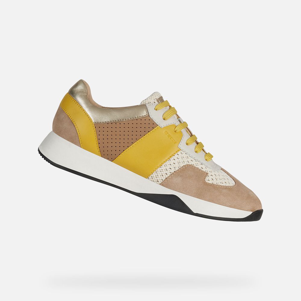 Geox Sneakers Khaki/Yellow Suzzie - Geox Womens Shoes - OETUSZ081